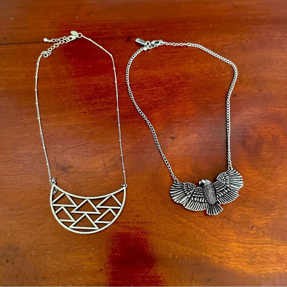 American Eagle EAGLE BIRD Necklace and TRIANGLE Lot of 2 Set Boho Bundle Western